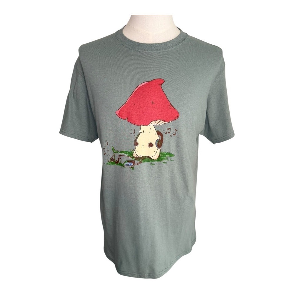 ALTRU Nordstrom Mushroom Graphic T-Shirt Sage Green Mens Size Small NWT